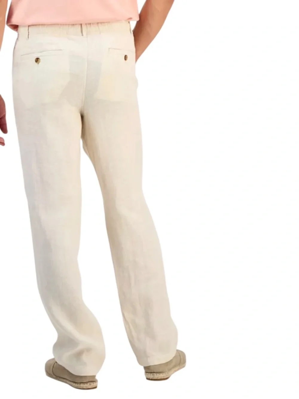 Club Room Men's 100% Linen Pants, Natural Khaki Size XL - NWT